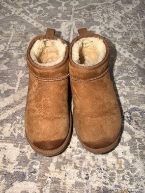 UGG Chestnut Suede Shearling-Lined Ankle Booties